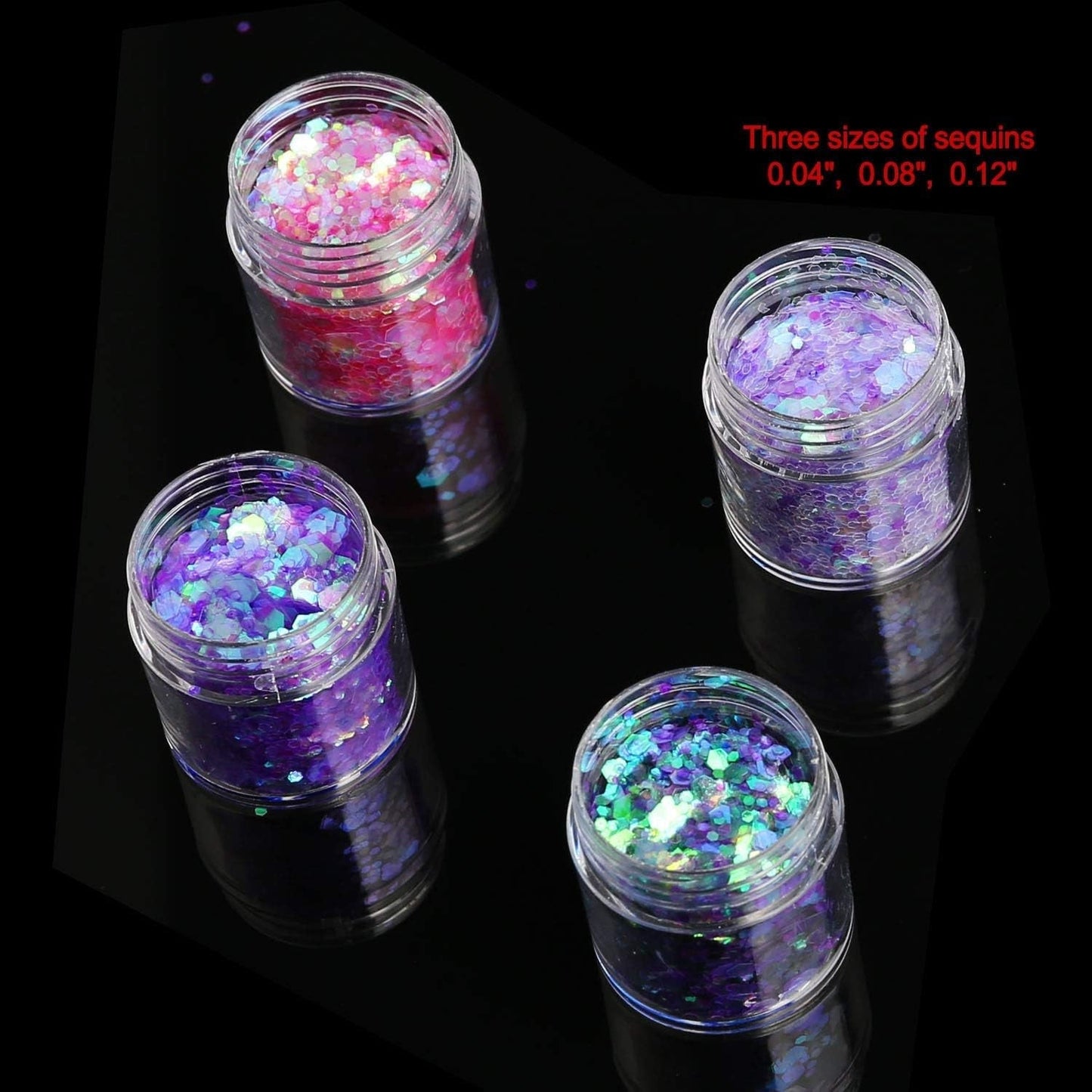 HOWAF 12 cajas de purpurina para uñas, cepillo para el rostro y el cuerpo, maquillaje con purpurina, purpurina para uñas, ojos, labios, pelo, decoración corporal, Halloween, Navidad, festivales, disfraces, accesorios de maquillaje