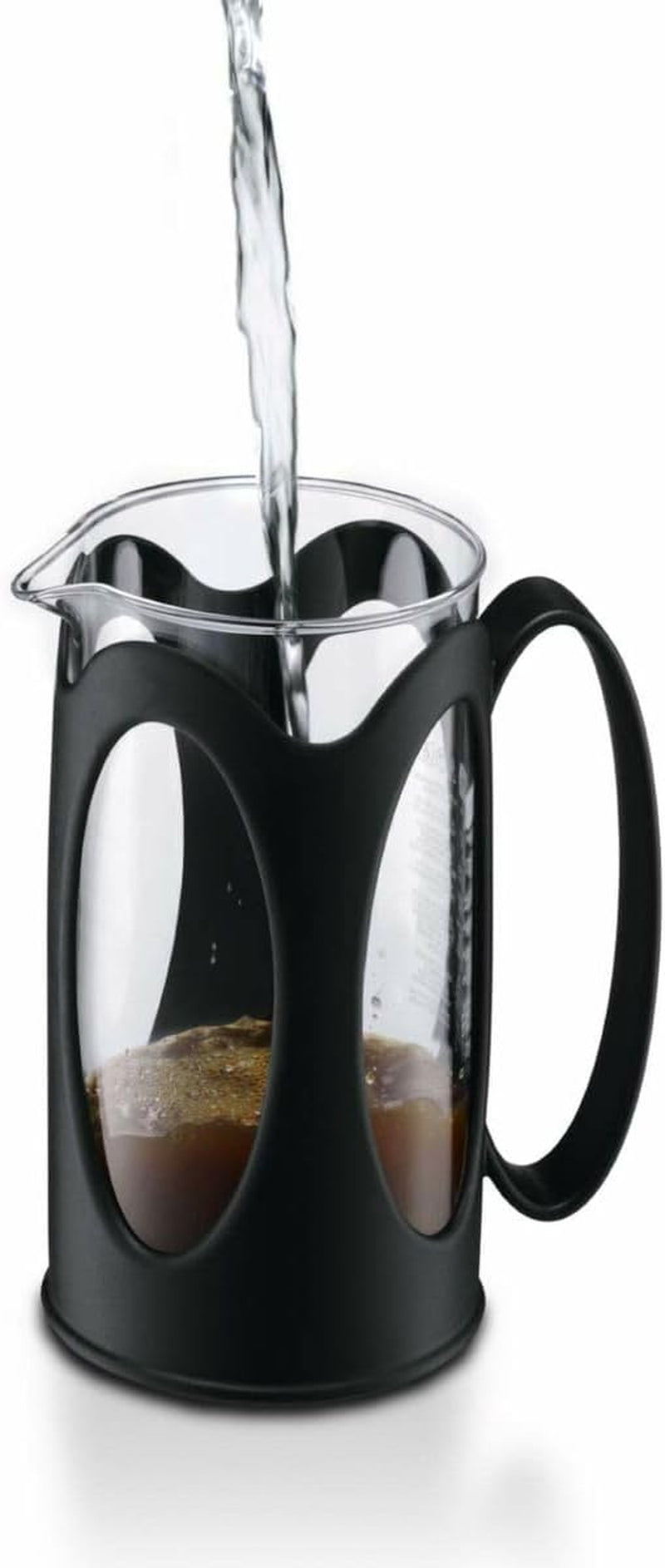 Cafetera Bodum Kenya - 1L / 8 Tazas - Prensa Francesa Manual Vidrio Borosilicato y Acero Inoxidable - Apta para Lavavajillas - Fabricada en Portugal