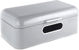 ECHTWERK Panera de Metal Retro con Ventana y Tapa Juego de 3 Cajas de Almacenamiento Elegantes Capacidad de 1,4 L Cajas de Almacenamiento de Alimentos Rojas Naty Shop Gris Individual Ventana Grande Individual