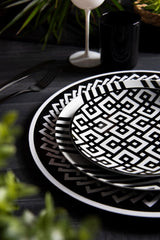 Excelsa Emily vajilla de porcelana, blanco/negro, 18 piezas