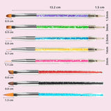 8 Stück Nagel Pinsel, Nagelkunstpinsel Pinsel Set, Pinsel Für Nägel Mit Doppelkopf Nail Art Pinsel Set Punteador y pincel de gel para uñas Präzise Pinsel Für Nageldesign Und Verzierungen
