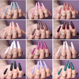 FANDAMEI 12 colores 288 Uds uñas postizas lisas bailarina larga ataúd uñas postizas puntas de uñas acrílicas uñas postizas largas de bailarina