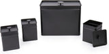 Salter BW12614EU7 Kuro Cajas de Almacenamiento - 4 Recipientes de Cocina Cajas Organizadoras Cuadradas para Pan/Té/Café/Azúcar Fácil de Limpiar Mantenga los Alimentos Frescos Negro Naty Shop Cajas de Almacenamiento de Alimentos Juego de 4