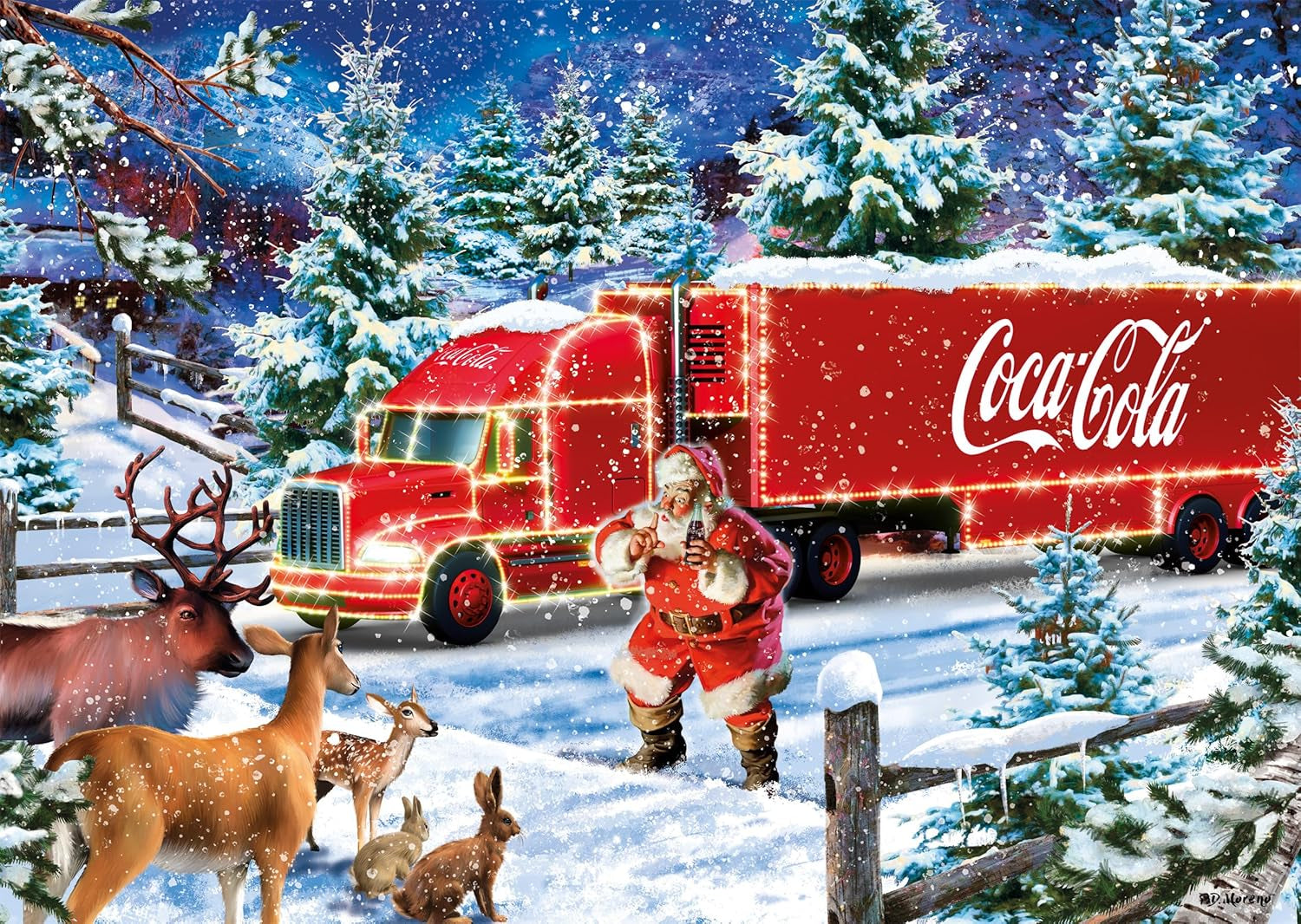 Schmidt Spiele 57598 Coca Cola Camión de Navidad, rompecabezas de 1000 piezas Puzzle Naty Shop