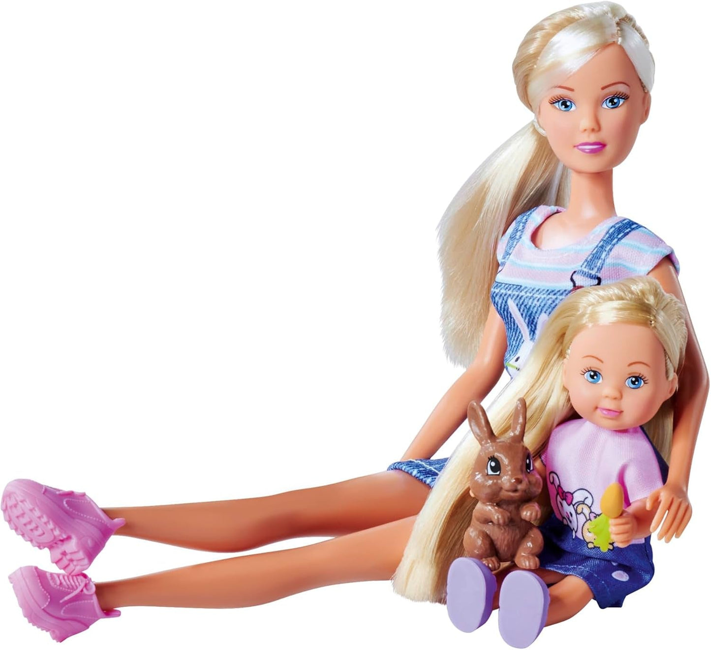 Simba Steffi Love Rabbit Family 12 cm 29 cm Muñeca de Juego con Jaula para Conejos y muñeca con Dos Conejos, a Partir de 3 años