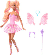 Mattel Muñeca Barbie Hada con Varita de Juguete y Accesorios de Moda, Tema Fantástico con Alas y Conjunto que Cambia de Color, JCP76, [Multicolor] Naty Shop Dolls