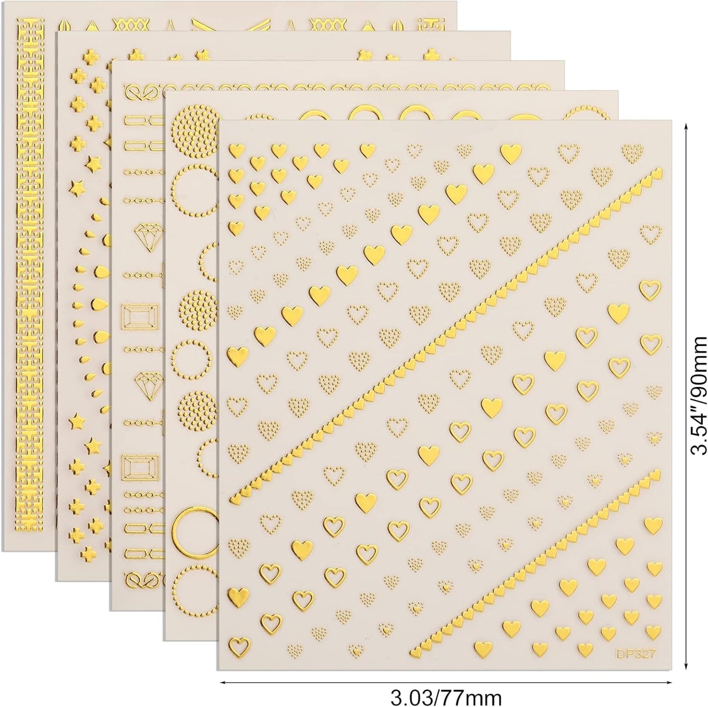 MWOOT 10 Hojas De Pegatinas De Uñas Doradas, Pegatinas De Arte De Uñas Abziehbilder, Juego De Pegatinas De Uñas Autoadhesivas 3D, Diseño De Bandas De Líneas, Diy Metallisch Nailart Aufkleber Maniküre Zubehör Für Nagel Dekoration