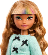Muñeca Barbie Dream Besties y accesorios, muñeca Zia Fashion con arreglos desmontables y cabello castaño ondulado, cabello y luna de 7 piezas, JGG36
