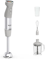 Tefal Quickchef+ 3 en 1 XL Stabmixer/Zerkleinerer/Schneebesen, 1000 W, Intuitive Geschwindigkeitsregelung, Turbo-Taste, Powelix-Messer-Technologie, Edelstahl, Grau, HB67MB30 Cocina Naty Shop