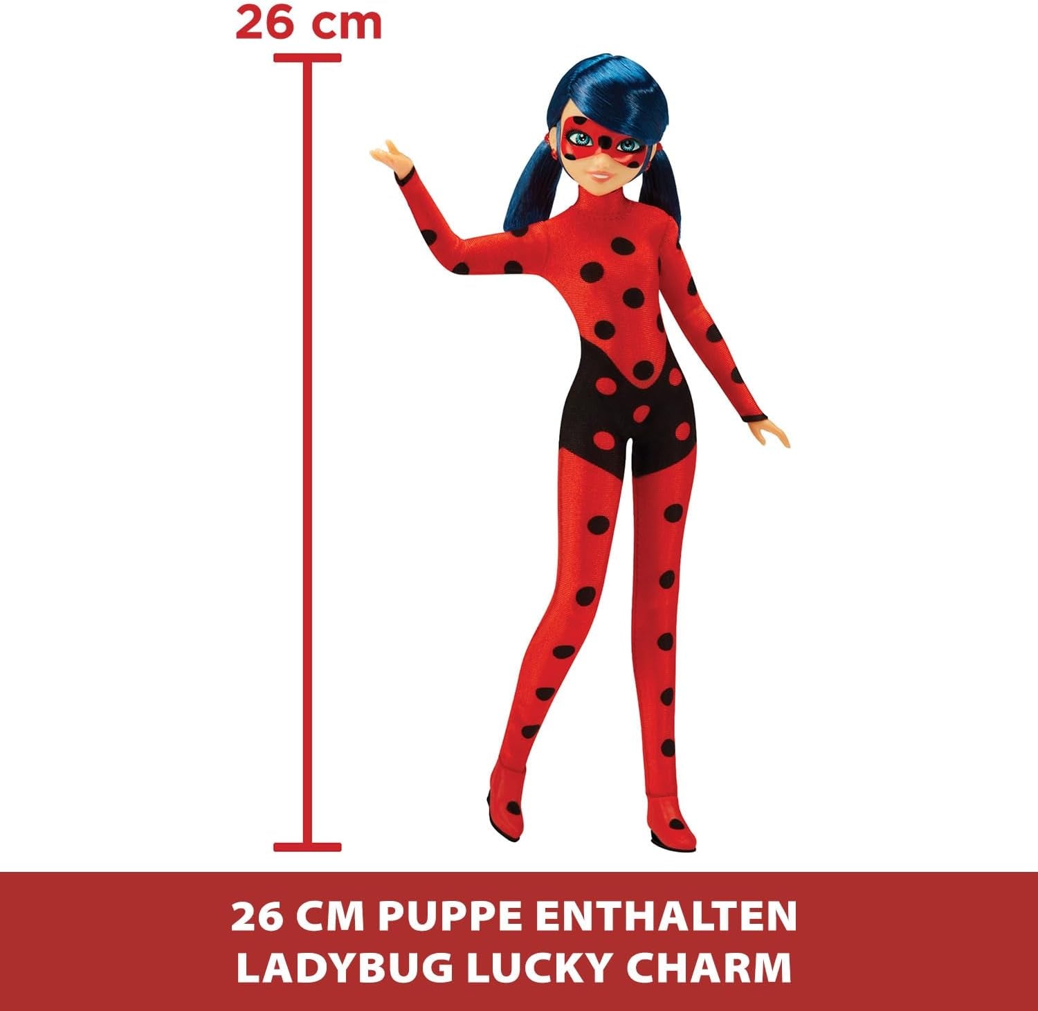 Bandai - Miraculous Ladybug - Patinete Miraculous Switch'n Go + Muñeca articulada Ladybug Lucky Charm de 26 cm - P50668