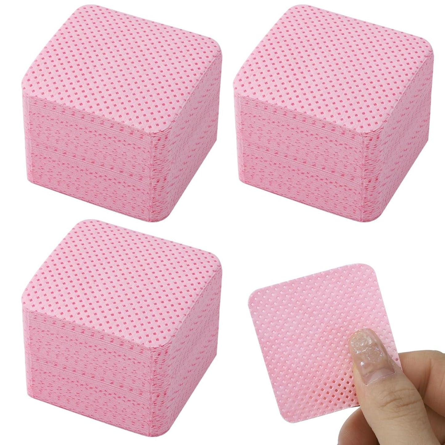 300 Stück Nagellackentferner Pads, Fusselfreie Nägel Wattepads Für Nägel Nagellackentferner Toallitas para uñas sin pelusa Limpiador Gelnägel - Rosa