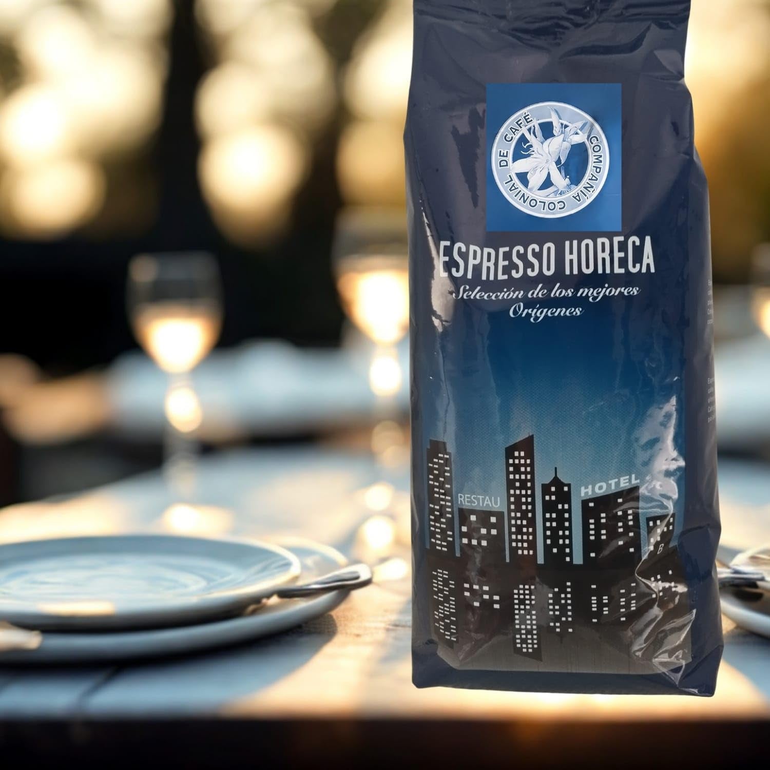 Café Arábica 100% Natural en Grano 1kg – Café Espresso Intensamente Tostado con una Mezcla de Origen Colombiano y Brasileño – Comercio Justo.