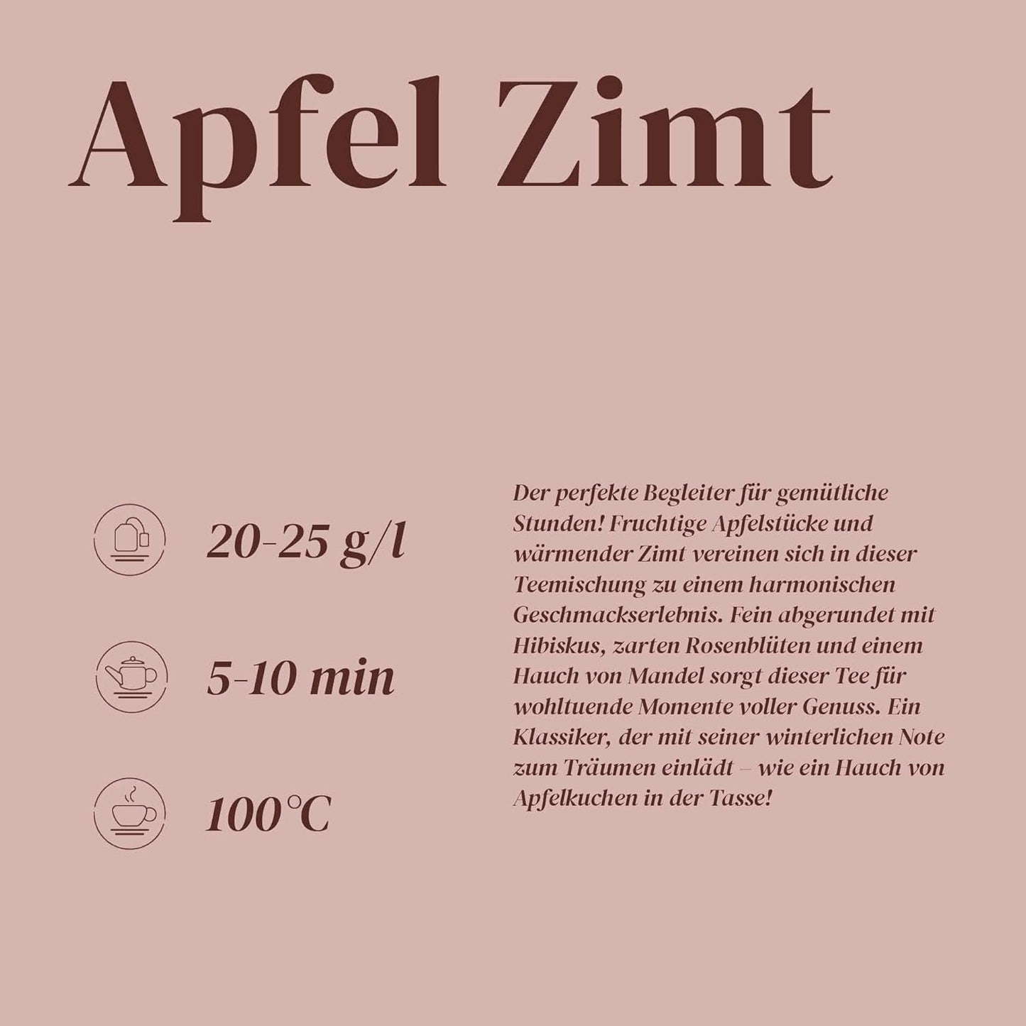 Té de Alpaca | Manzana y canela | Mezcla de infusiones de frutas | A granel | Resellable (100g)