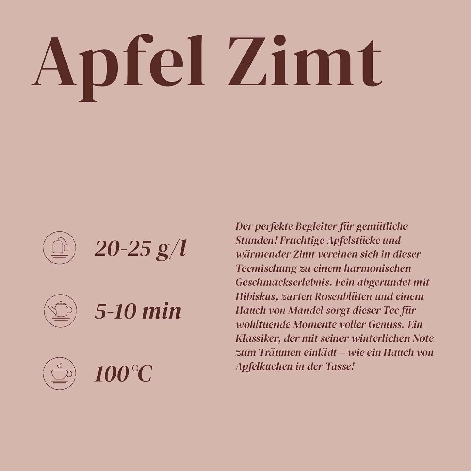 Té de Alpaca | Manzana y canela | Mezcla de infusiones de frutas | A granel | Resellable (100g)