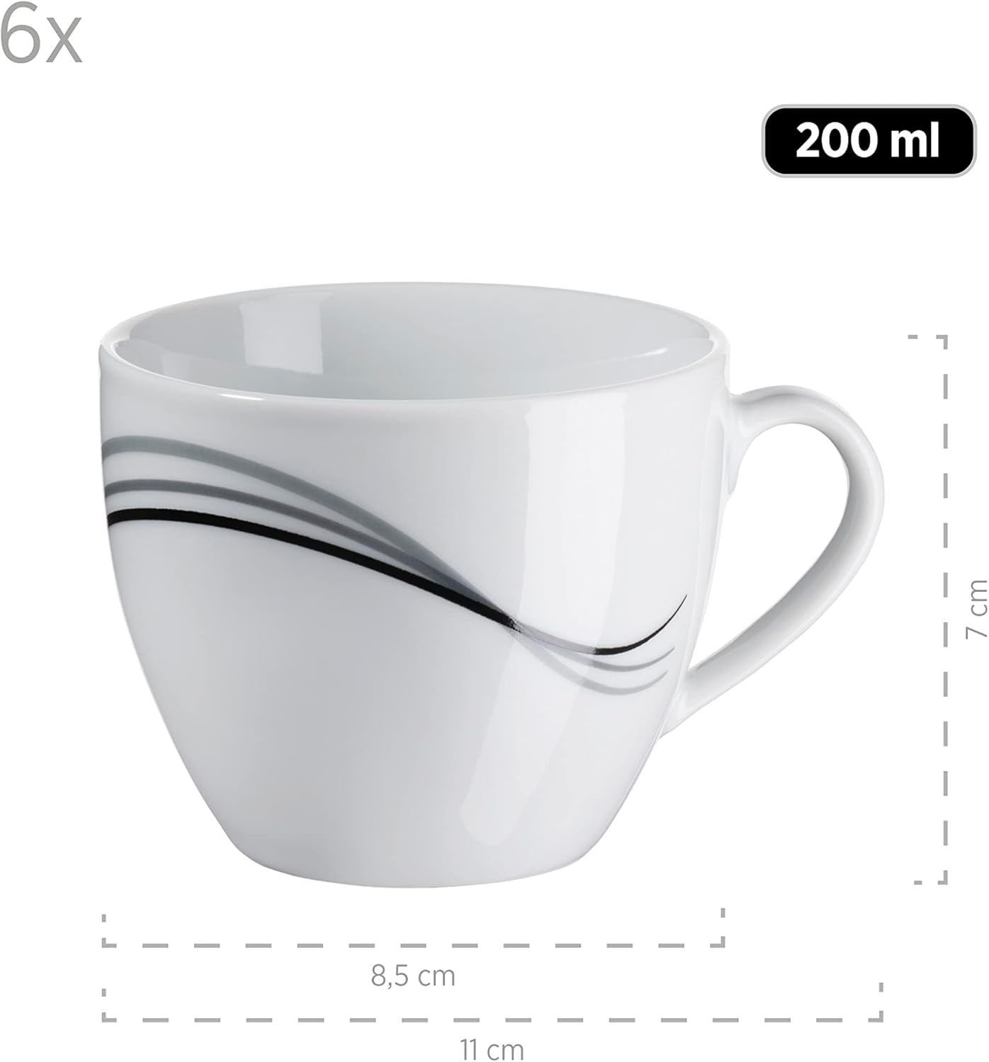 Mäser vajilla combinada, porcelana TAJO, blanco, 40 x 60 x 40 cm