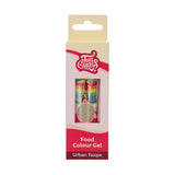 Colorante alimentario Funcakes Gel Urban Taupe: Colorante alimentario altamente concentrado para masas, natas, fondant, mazapanes y repostería. Fácil dosificación. Una sola gota para crear colores vibrantes. Halal. 30 gramos.