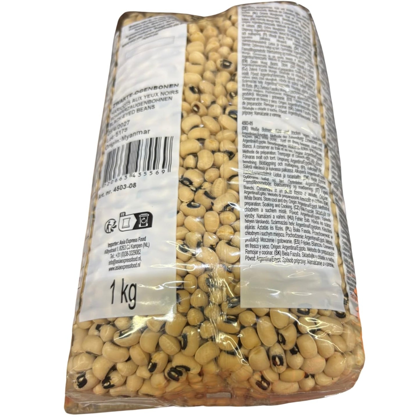 AFROASE - Guisantes de ojo negro - 1 x 1 kg