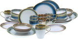 CreaTable, 23679, Serie Cascade, Vajilla de 32 piezas para 8 personas, Servicio combinado de porcelana, Apto para lavavajillas y microondas, Fabricación de calidad
