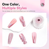 Saviland - Juego de polvos para uñas cromados, color rosa, efecto espejo, efecto espejo, decoración de uñas con purpurina para manicura con varillas de esponja, polvo con purpurina para salón de uñas