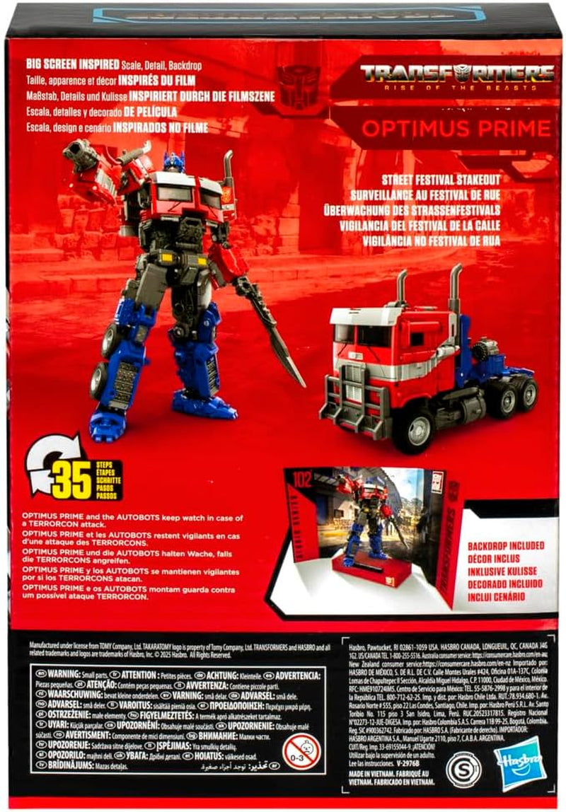 Transformers Studio Series Voyager Class Rise of the Beasts 102 Figura de acción Optimus Prime Rojo Blanco Azul Figuras de acción Naty Shop