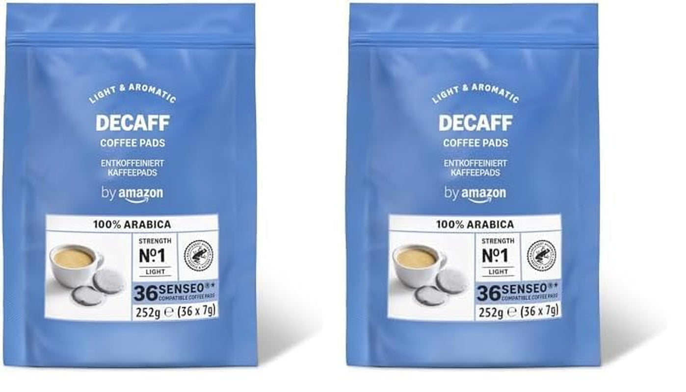 Kaffeepads Decaf 100% Arábica, Geeignet para Senseo Maschinen, 36 unidades (paquete de 1) (paquete con 2)