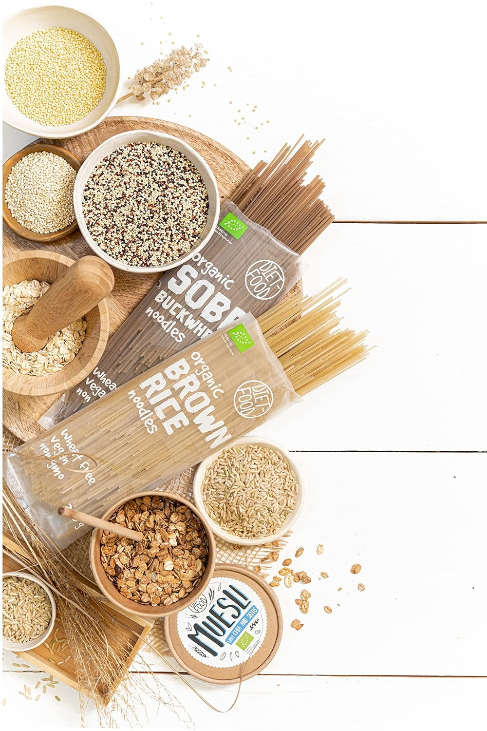 ALIMENTOS DIETÉTICOS Bio Buchweizen Soba Nudeln Lebensmittel Pasta Vegane Glutenfree Lactosefrei Sojafrei Nudeln für Vegetarier und Veganer 250 Gramm