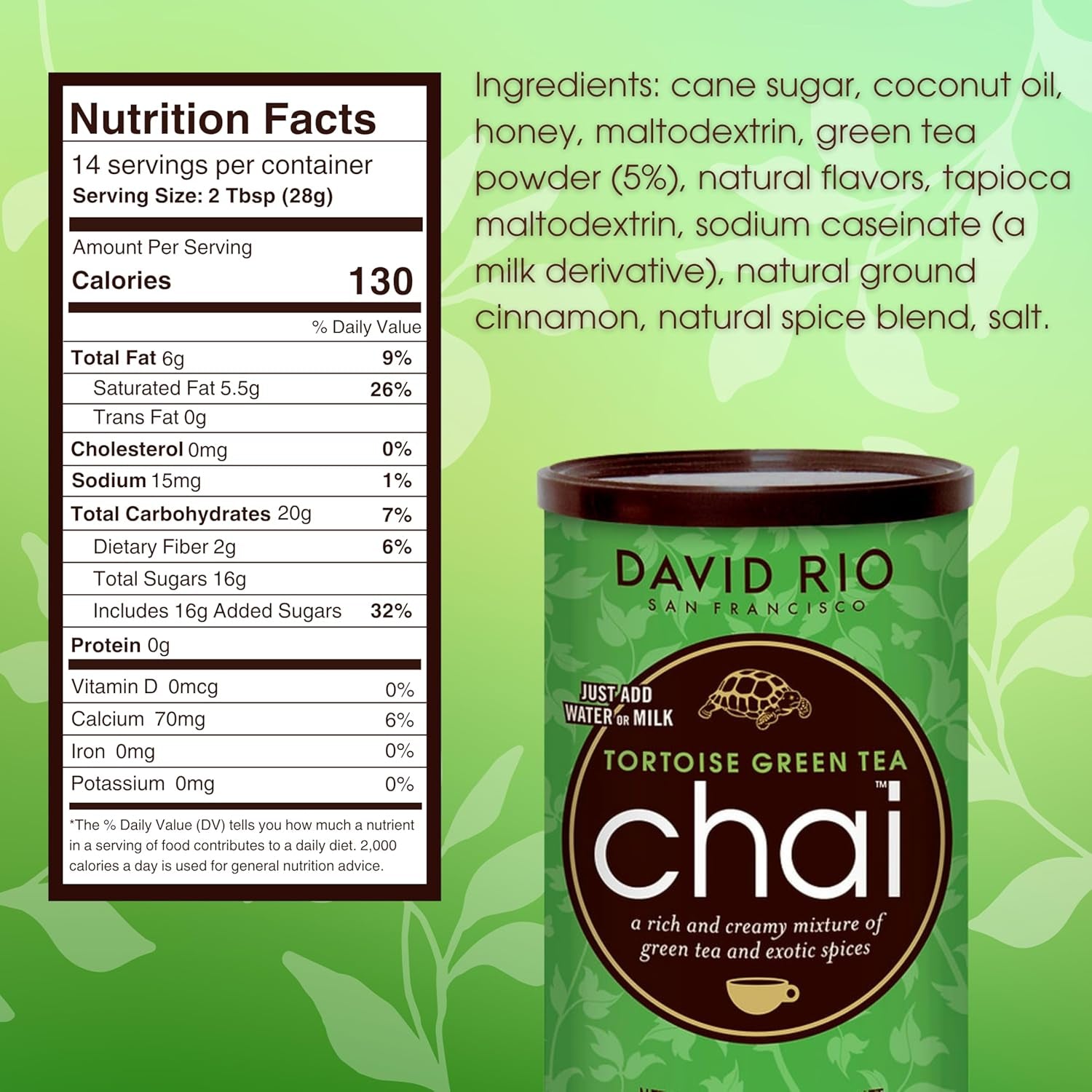 David Rio - Chai verde tortuga, caja (1 x 398 g)