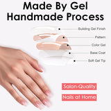 48 Uds pegamento corto en las uñas 2 estilos uñas francesas cuadradas cortas con pegamento para uñas y lima de uñas uñas postizas ombré rosa y blanco para mujer