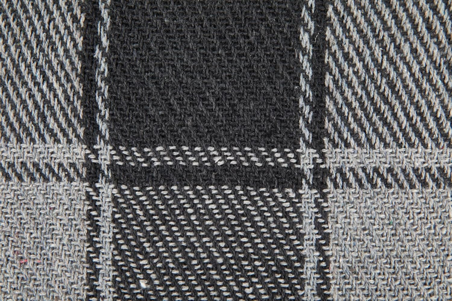Manta Frisco, Algodón Reciclado, Tradicional, Cuadros, Para silla, sofá, sofá, manta, Antracita, 127 X 152 Cm Camas y Mantas Emma Barclay