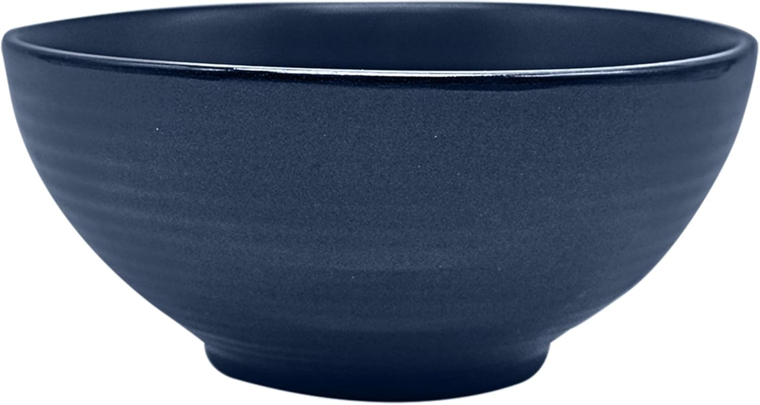 ECHTWERK "Alicia" Vajilla combinada vintage de 16 piezas, diseño moderno para 4 personas, elegante vajilla de gres azul oscuro con 4 platos, 4 guarniciones, 4 cuencos, 4 tazas de té