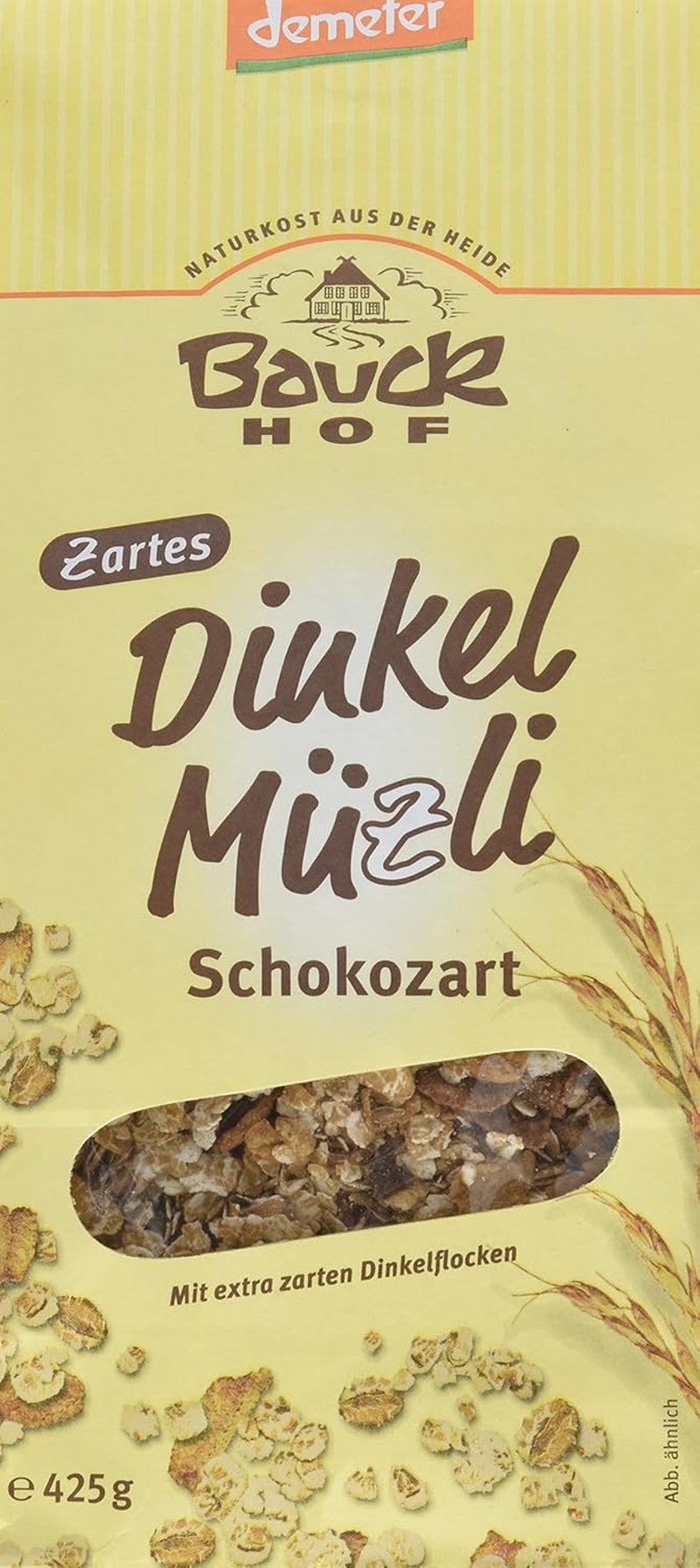 Bauck HOF Dinkelmüsli Schokozart, 425G (1er paquete) Cereales Naty Shop 850 G (1er paquete)
