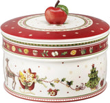 Villeroy & Boch - Winter Bakery Delight Caja pequeña para guardar galletas, Caja navideña de cerámica para galletas, Caja navideña, Caja para galletas, Caja para galletas, Caja de cerámica con tapa, Caja para dulces, Caja para guardar alimentos de porcelana premium Naty Shop L