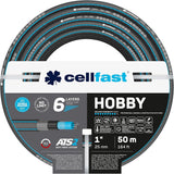 CELLFAST Manguera de jardín Manguera de agua de 6 capas Manguera de riego de tela trenzada doble Manguera flexible antialgas resistente a los rayos UV 32 bar 1 pulgada 25 metros Hobby