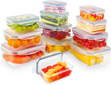 YASHE Tarros de almacenamiento de alimentos con tapa, juego de tarros de plástico de 12 piezas, sin BPA, 100% a prueba de fugas, apilables, cajas transparentes para almacenar alimentos Naty Shop