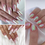 Polvo de uñas cromado Aurora Ice Shimmer polvo de pigmento cromado 4 Uds polvo cromado Nägel Nail Art Nageldesign