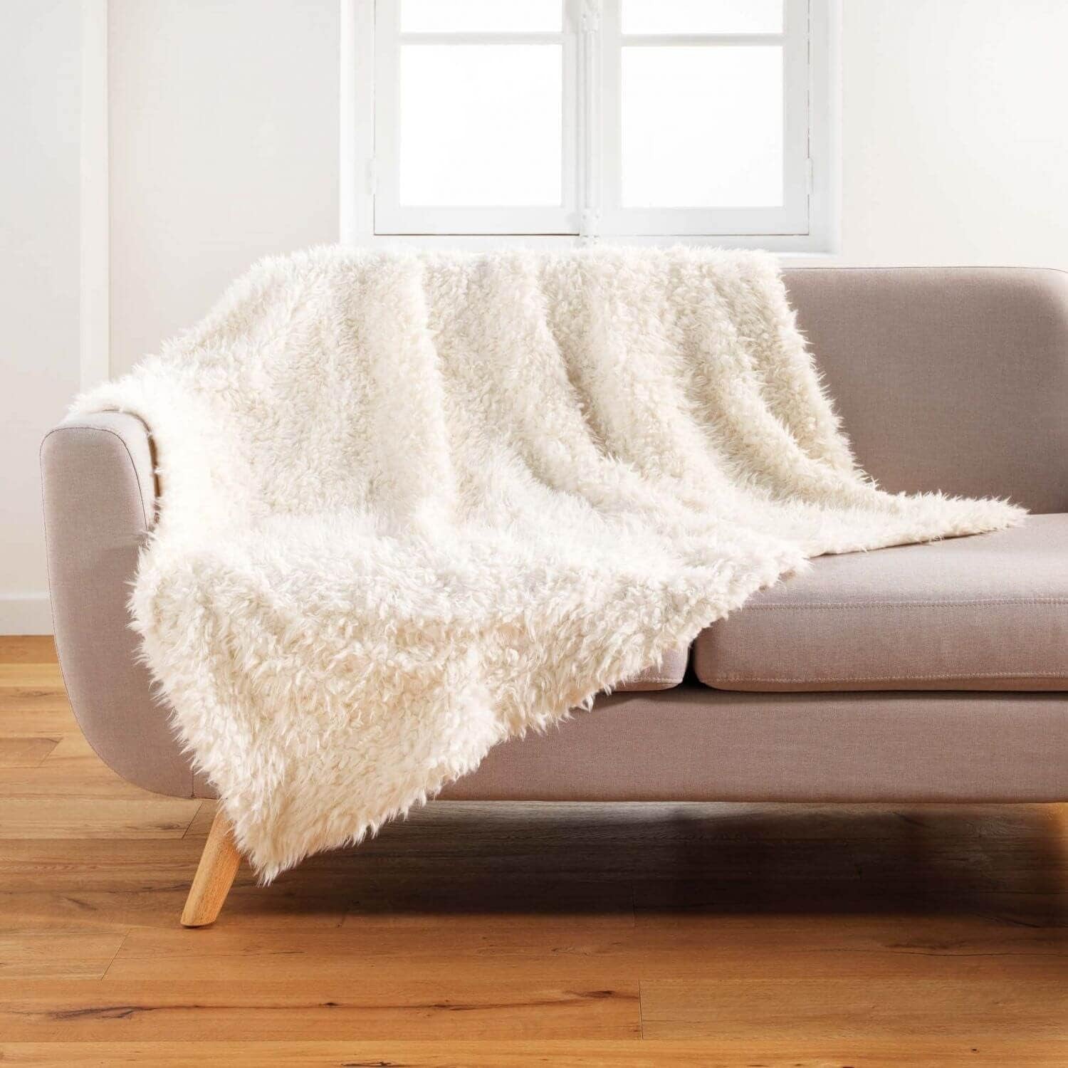 Douceur D'Intérieur, Manta (125 X 150 Cm) Oveja, Piel Sintética Edredones y colchas Naty Shop Oveja 125 X 150 Cm
