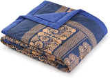 BASSETTI algodón cuadros TORCELLO color AZUL OSCURO B1 medida 135X190 Edredones y edredones Naty Shop