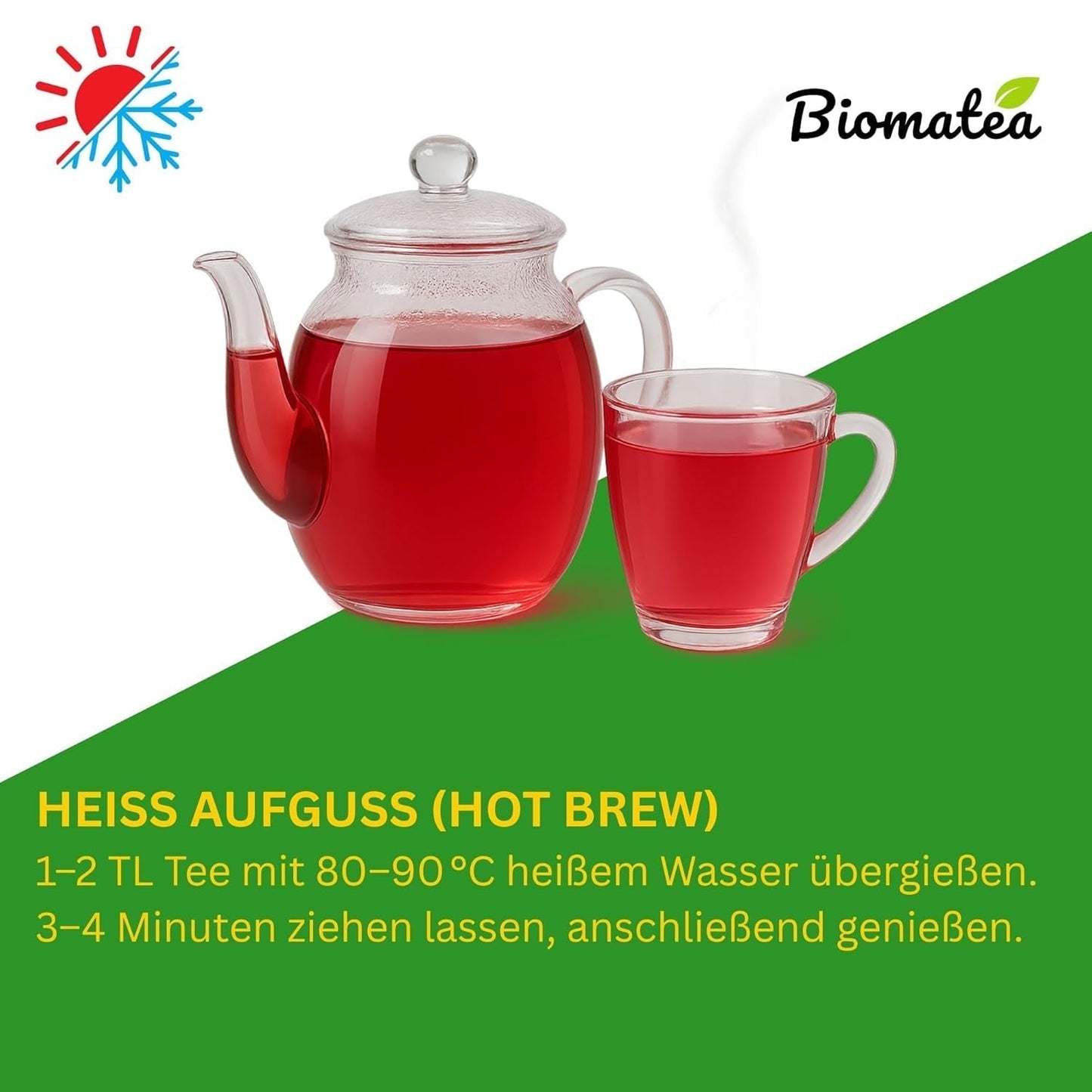 Té de frutas – 100 g de mezcla de frutas aromatizadas con manzana, hibisco y canela – Bolsa ziplock, aprox. 25 tazas – Sin aditivos, envasados ​​en Alemania