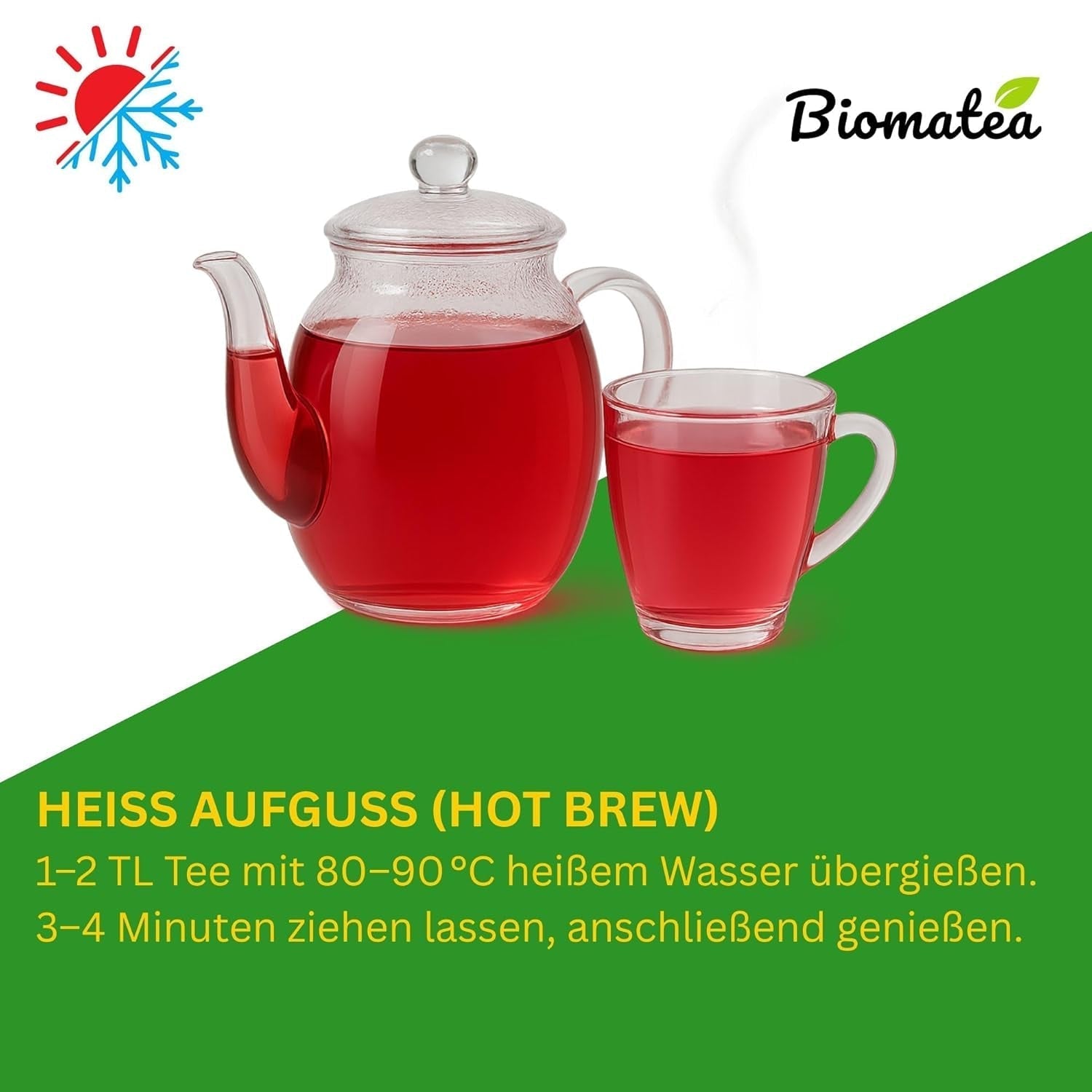 Té de frutas – 100 g de mezcla de frutas aromatizadas con manzana, hibisco y canela – Bolsa ziplock, aprox. 25 tazas – Sin aditivos, envasados ​​en Alemania