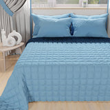 PETTI Artigiani Italiani - Cubrecama individual, colcha de doble cara, colcha de muelles, azul medianoche, blanco, 100% Made in Italy