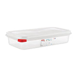 03352 Recipientes de polipropileno con tapa, GN 1/3, 2,5 l, 65 mm, con asa, 4 piezas Cajas de almacenamiento de alimentos Naty Shop