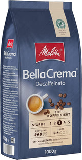 Melitta BellaCrema café en grano La Crema 1kg y café descafeinado BellaCrema Decaffeinato en grano 1kg