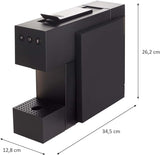 Cafetera espresso con cápsulas K-FEE SQUARE para café, té y cacao | Café expreso compacto | Calentamiento rápido | Depósito de agua de 0,8 litros | 19 barras | negro piano