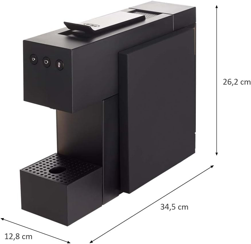 Cafetera espresso con cápsulas K-FEE SQUARE para café, té y cacao | Café expreso compacto | Calentamiento rápido | Depósito de agua de 0,8 litros | 19 barras | negro piano