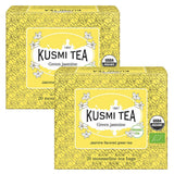 Té Kusmi - Paquete de 2 - Té verde jazmín - Mezcla de té verde jazmín orgánico - Té verde 100% orgánico - Se puede consumir frío o caliente - 2X20 bolsitas de té