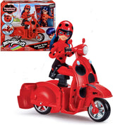 Bandai - Miraculous Ladybug - Patinete Miraculous Switch'n Go + Muñeca articulada Ladybug Lucky Charm de 26 cm - P50668