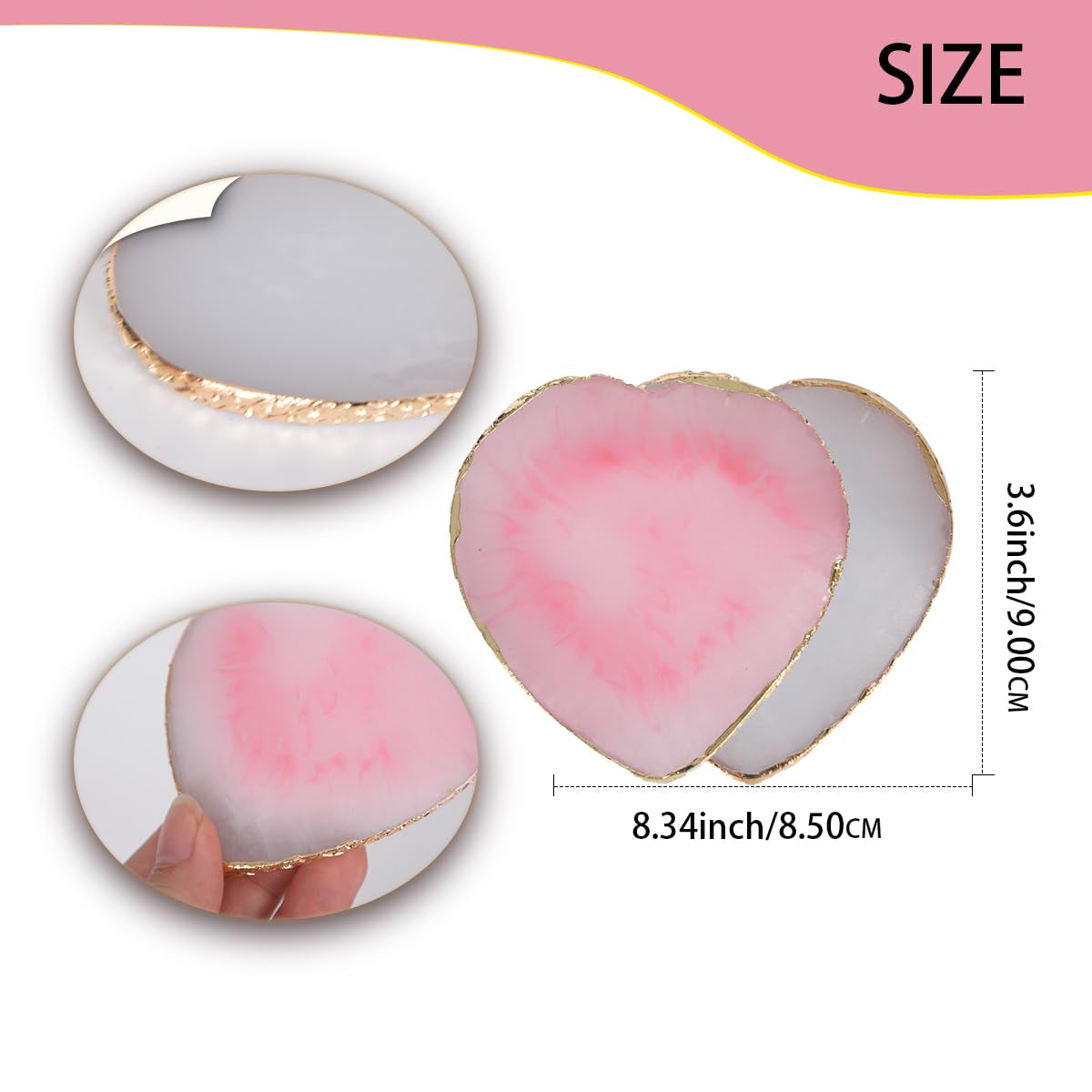 Resin Maniküre Paletten 2 Stück Nägel Zubehör Maniküre Gemalt Palette Nageldesign Nail Art Maniküre Werkzeug(Liebe)