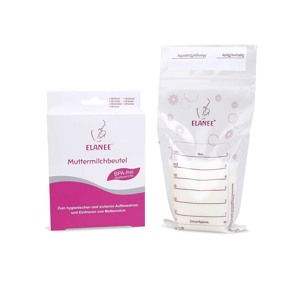 ELANEE Bolsas para leche materna, con sabor neutro y preesterilizadas Accesorios Alimentación y Lactancia Bebe Naty Shop 20 piezas (1 paquete) Sin soporte