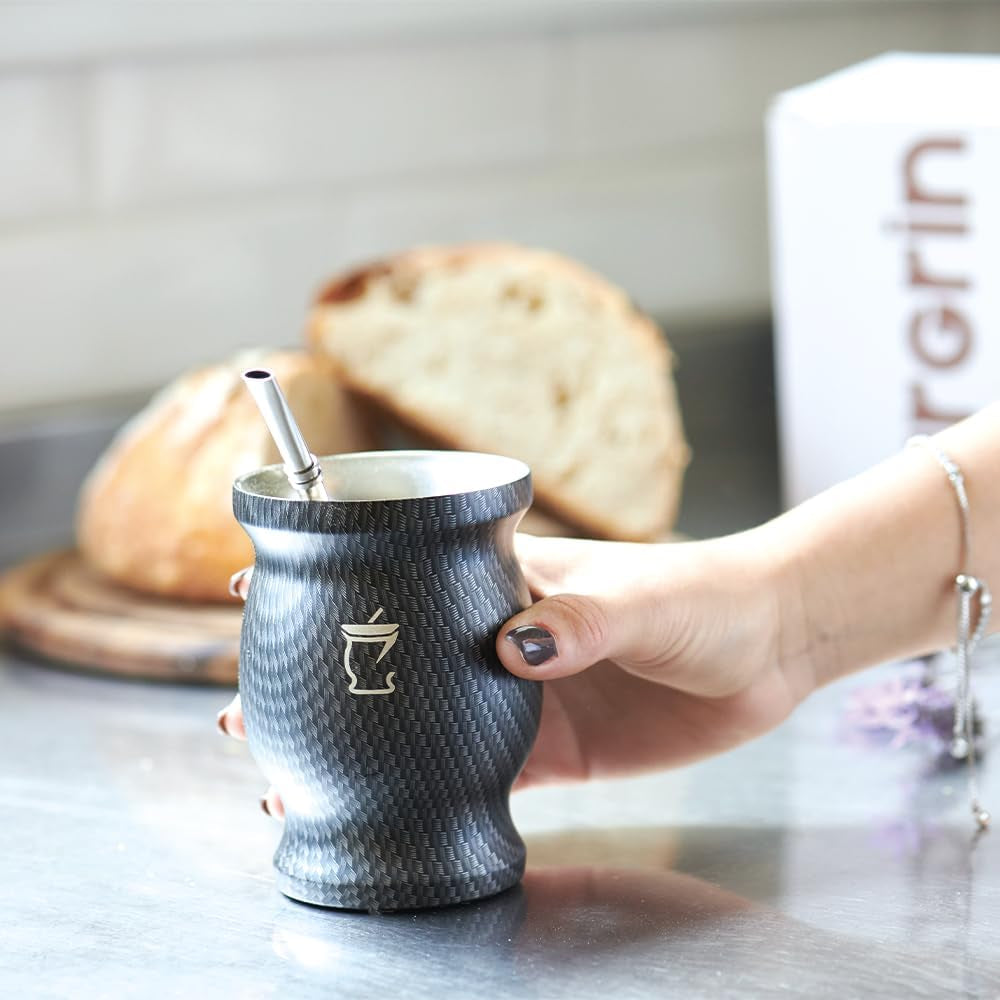 Juego de Té Mate - Taza Mate - Juego de Mate y Bombilla - Tazas de Té - Taza Mate Diseño Doble Pared - Juego de Tazas Yerba Mate