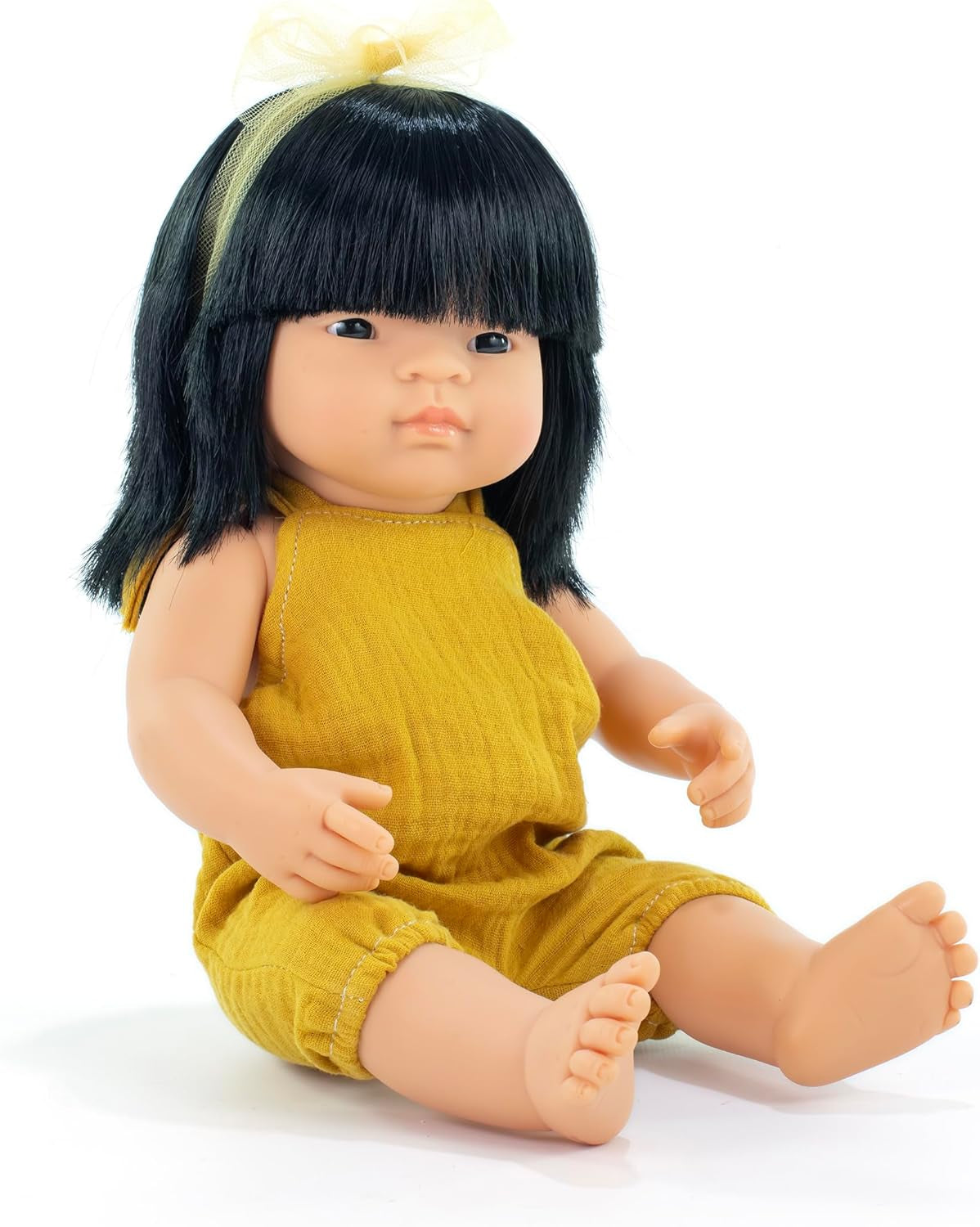 Muñeca Miniland, 38 cm, niña asiática. Fabricado en España. Anatómicamente correcto. Colección Mi amigo y yo
